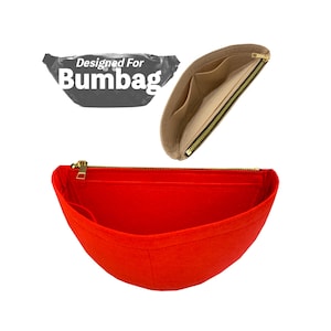 For [Bumbag] Bum Bag Organizer, High Rise HighRise, Discovery PM Felt Purse Insert Organiser, Zip Zipped Pocket, Golden or Silver Zipper