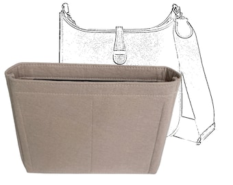 For [Evelyne 29 33 40 TPM] Purse Organizer Liner Protector (Slim with Zipper), Lining Tote Bag Insert