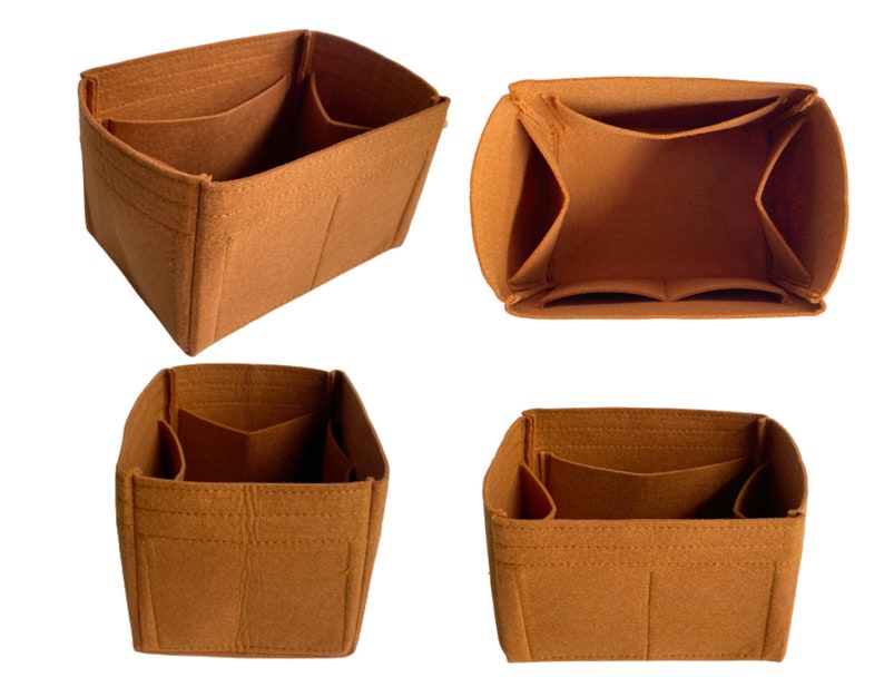 For Picotin 18 20 22 26 Felt Organizer Purse Insert Bucket Bag Organiser Liner Protector Insert Slim Design Light Brown