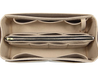 Organisateur personnalisable (feutre de 3 mm, pochette détachable avec fermeture éclair en métal), insert de sac à main, sac à main de maquillage cosmétique