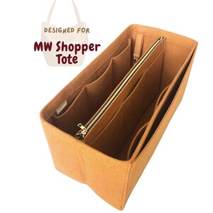 For [MW Shopper Tote] Bag Insert Organizer, Large Medium Small, Tote Purse Liner Shaper (w/ Detachable Zipper Bag)