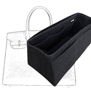 Organiseur pour BIRKIN 25, 30, 35, 40, 50 Style W, Organiseur pour sac conique, sacoche de docteur en feutre Noir