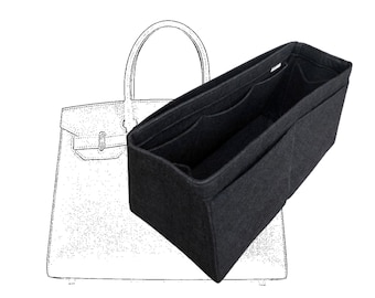 Organizer per [BIRKIN 25, 30, 35, 40, 50] (Stile W), organizer per borsa affusolata, inserto per borsa in feltro a cartella Doctor Tote