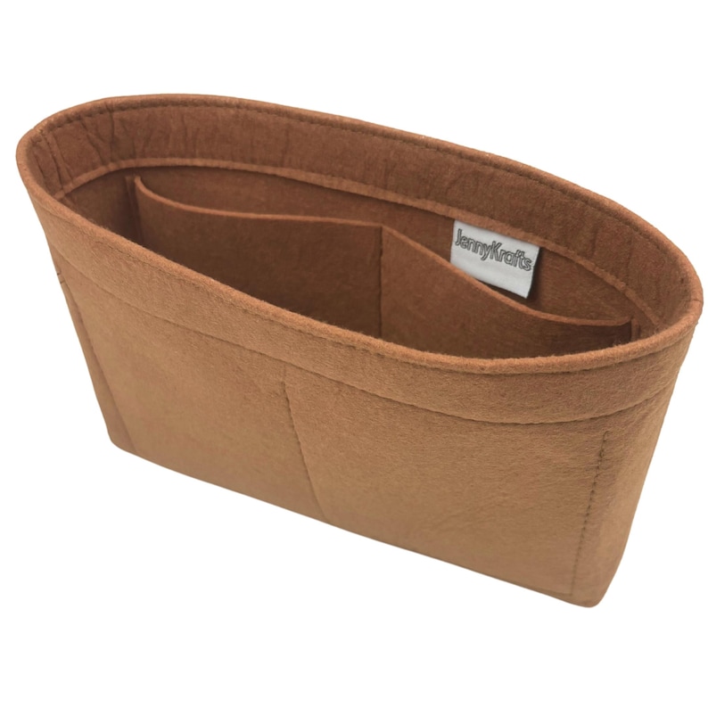 Organizador de bolsos, protector de forro (diseño delgado), personalizable en cualquier tamaño, inserto para bolso de mano, maquillaje y cosméticos. Light Brown