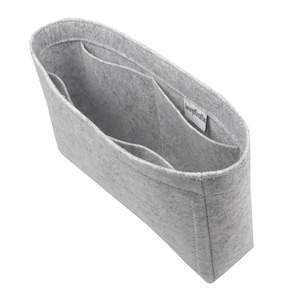 Organizador de bolsos, protector de forro (diseño delgado), personalizable en cualquier tamaño, inserto para bolso de mano, maquillaje y cosméticos. Light Grey