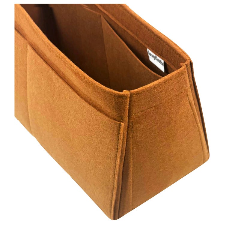 [BLEECKER BUCKET BAG] トートバッグオーガナイザー、フェルト製財布インサートライナーオーガナイザー、シェイパープロテクター（テーパードスタイル） 画像 4
