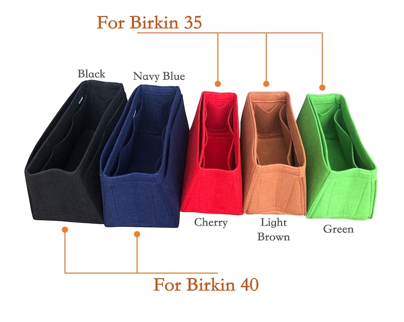 Organizer for BIRKIN 25, 30, 35, 40, 50 Style W, Organizer for Tapered Bag, Satchel Doctor Tote Felt Purse Insert image 3