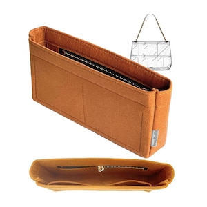Organiseur de sac pour [JAMIE 4.3], grand, moyen petit, mini en cuir d'agneau, fin avec poche zippée, pochette en feutre, doublure intérieure (SlimZip)