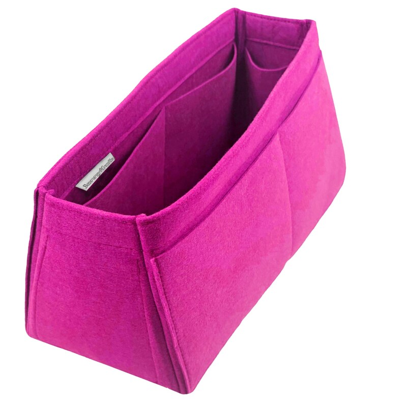 Customizable Organizer for Tapered Bag, Birkin Satchel Doctor Tote Felt Purse Insert, Cosmetic Makeup Diaper Handbag, Zipped Belongings Pivoine
