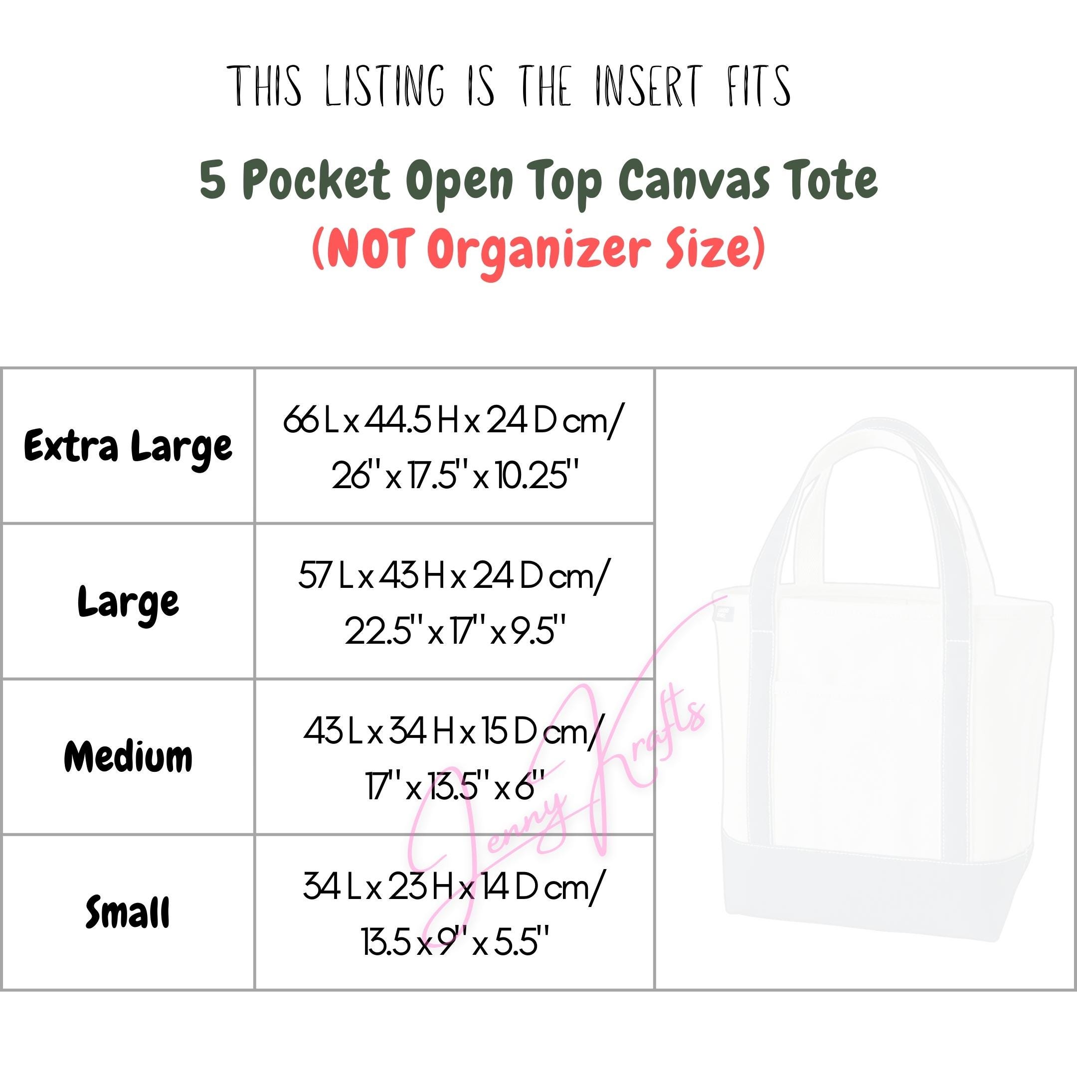 For [5 Pocket Open Top Canvas Tote Bag Bag] Tote Purse Insert Organizer ...