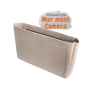 For [Mar.mont Camera] Bag Insert Organizer, Large Medium Small, Purse Liner (Slim with Zipper Pocket)