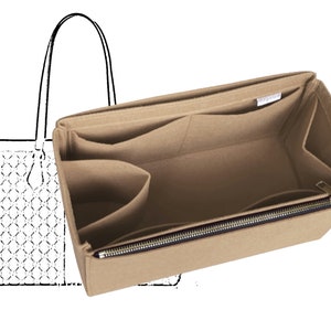 Organizer for Ophidia GG Tote (w/ Single Zipper and Water Bottle Holder) Tote Felt Purse Insert Handbag Shaper Fit Laptop iPad