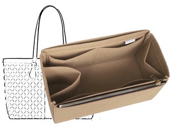 Organizador para bolso Ophidia GG (con cremallera individual y portabotellas), inserto de fieltro para bolso, moldeador para portátil y iPad.