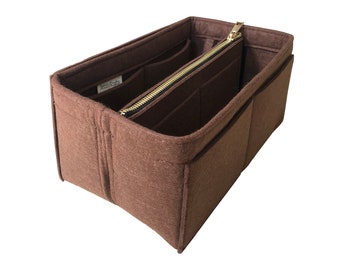 Speedy 25 30 35 40 Organizer (w/ Detachable Zipper Bag), Tote Felt Purse Insert, Cosmetic Makeup Diaper Handbag Gold Zip Laptop iPad Pocket