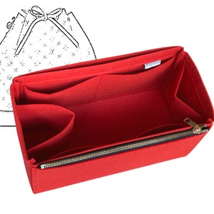 For [NOE Bag, NOE Petit, Noe BB] Felt Organizer Bucket Bag Insert (Single Zipper with Water Bottle Holder)