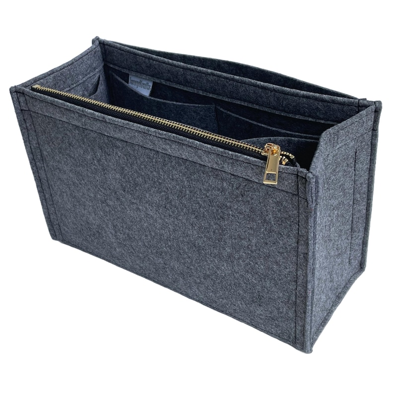 För [Onth.go, Stor Mellan Liten, GM MM PM Bb, East West] Tygväskeorganisatör, Filtinsats Väskeorganisatör Shaper Protector (Böjda sidor) Dark Grey
