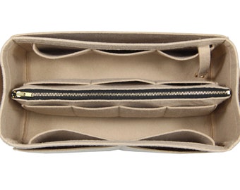 Customizable Organizer (3mm Felt, Detachable Pouch w/ Metal  Zip), Tote Purse Insert, Cosmetic Makeup Diaper Handbag Bag