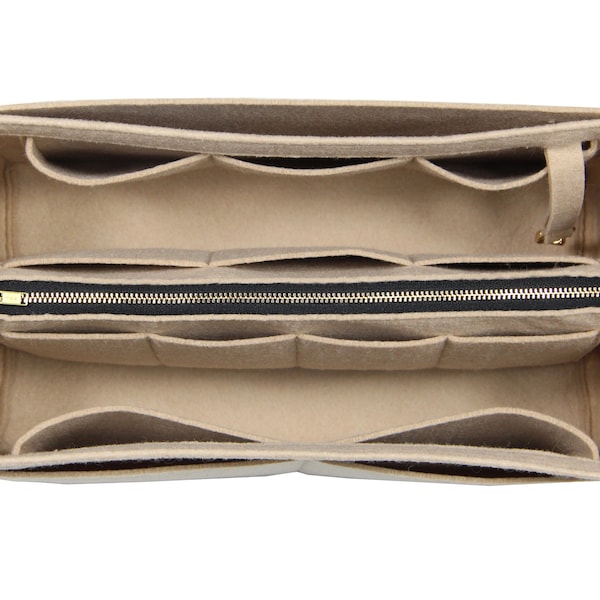 Organisateur personnalisable (feutre de 3 mm, pochette détachable avec fermeture éclair en métal), insert de sac à main, sac à main de maquillage cosmétique