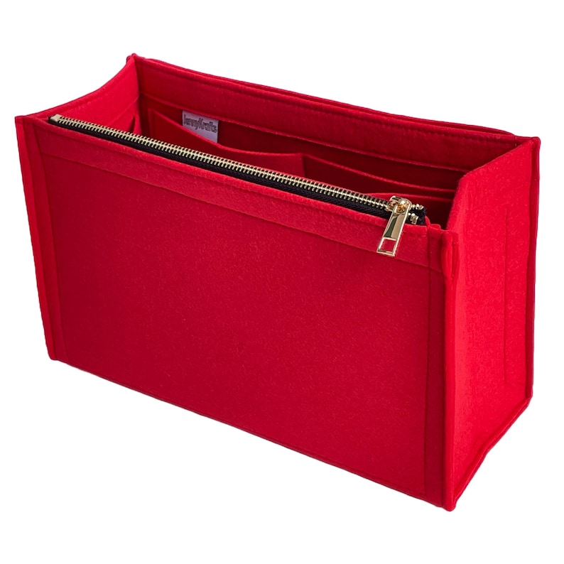 För [Onth.go, Stor Mellan Liten, GM MM PM Bb, East West] Tygväskeorganisatör, Filtinsats Väskeorganisatör Shaper Protector (Böjda sidor) Cherry