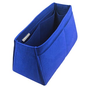 Customizable Organizer for Tapered Bag, Birkin Satchel Doctor Tote Felt Purse Insert, Cosmetic Makeup Diaper Handbag, Zipped Belongings Dark Blue