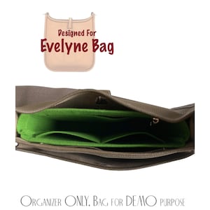 För [Evelyne Bag] 16 29 33 40 PM GM Tpm Tgm Mini Size, Insatsväska Organizer Liner Protector Shaper, Slim med Blixtlåsficka (SlimZip)