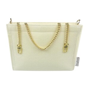 For [Ophidia Pouch, Toiletry Case] Bag Insert Organizer Convert to Cross Body Crossbody, Purse Liner Converter, Golden Chain (with D-rings) image 4