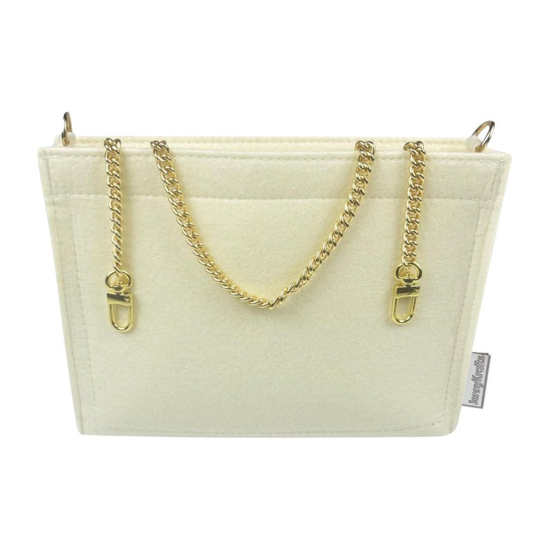 For [Ophidia Pouch, Toiletry Case] Bag Insert Organizer Convert to Cross Body Crossbody, Purse Liner Converter, Golden Chain (with D-rings) image 4