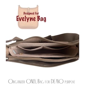 For [Evelyne Bag] 16 23 29 33 40 PM GM Tpm Tgm Mini Size, Tote Purse Insert Organizer Liner Protector Shaper, Slim with Zip Pocket (SlimZip)
