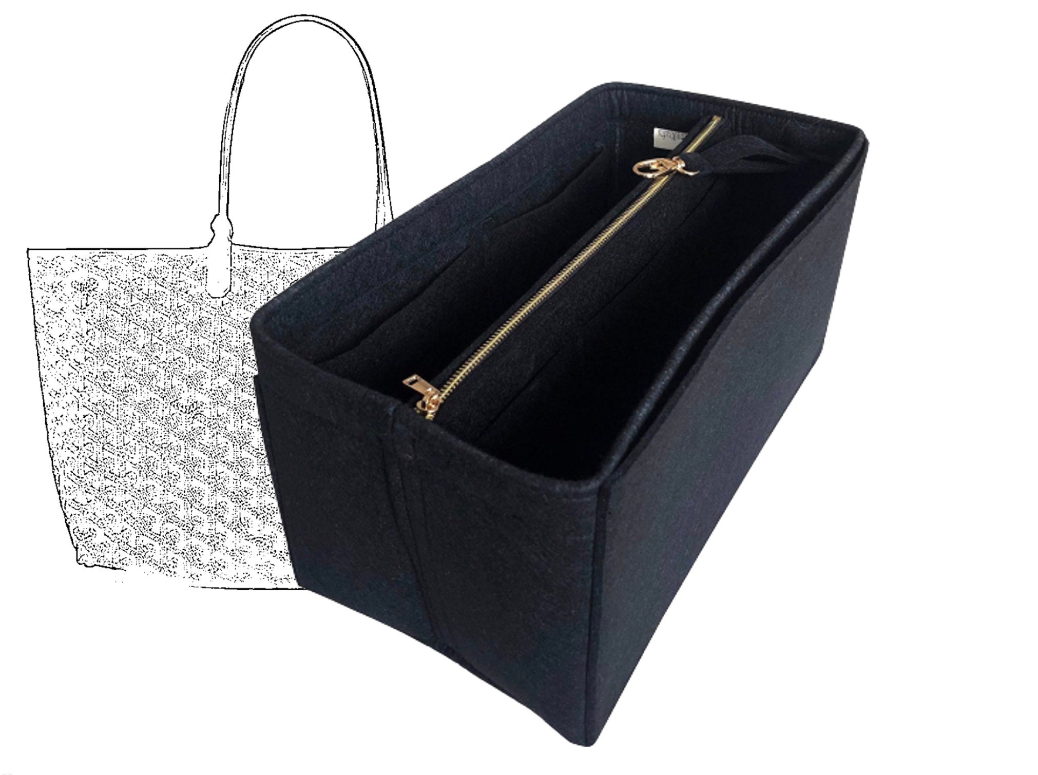 Tote Bag Organizer For Goyard Anjou GM Bag with Double Bottle Holders