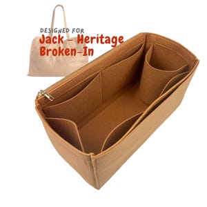 Für [Jack Heritage Broken-In Ledertasche] Insert Organizer, Zebra Leopard Black Espresso Tan, Tote (mit einem Reißverschluss und Flaschenhalter)