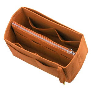 Organisateur personnalisable w / sac à fermeture éclair détachable, sac à main en feutre fourre-tout insert maquillage cosmétique couche sac à main zippé effets personnels poche image 10