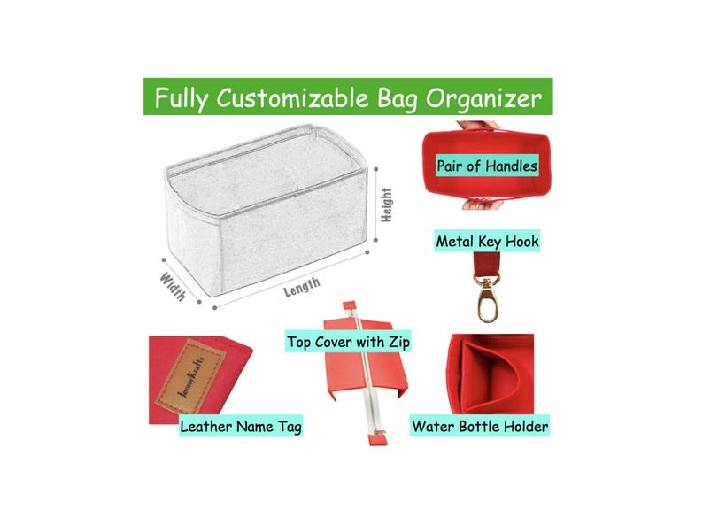 JennyKrafts customized bag organizer 3mm thick felt