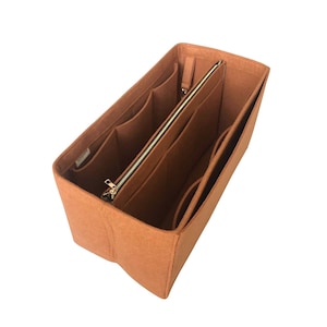 Batignolles Horizontaler Organizer (mit abnehmbarer Reißverschlusstasche), Tascheneinsatz aus Filz, Laptop-iPad-Tasche, Zip-Metall-Gold-Make-up