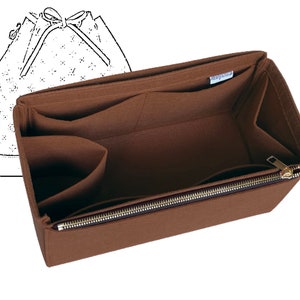 For [NOE Bag, NOE Petit, Noe BB] Felt Organizer Bucket Bag Insert (Single Zipper with Water Bottle Holder)