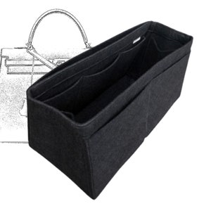 For Kelly Retourne 25 28 32 35 40 Tapered Bag Organizer Tote Organiser Felt Purse Insert Czarny