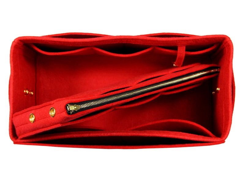 Le Pliage Organizer 3mm Felt, Detachable Pouch w/ Metal Zip, Tote Purse Insert, Cosmetic Makeup Diaper Handbag Bag image 9
