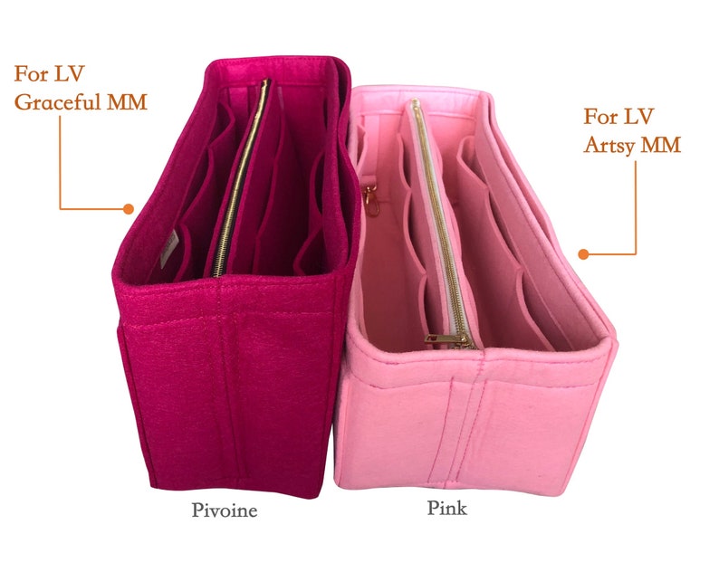 Le Pliage Organizer 3mm Felt, Detachable Pouch w/ Metal Zip, Tote Purse Insert, Cosmetic Makeup Diaper Handbag Bag image 6