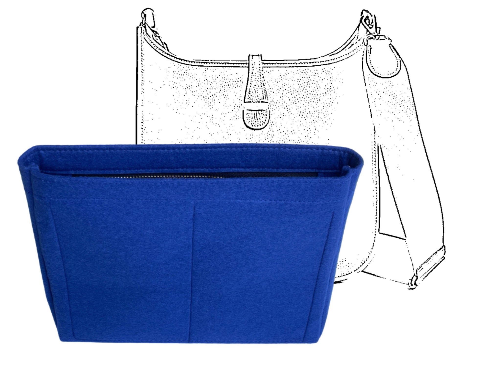 For [KIRIGAMI POCHETTE Spring Collection] (3-in-1 pouch) Felt Insert  Organizer with Shoulder Strap Chain Covert to Crossbody Bag - JennyKrafts