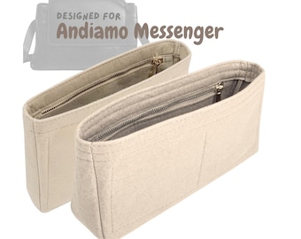 For [Andiamo Messenger Bag] A Pair of Purse Organizers, Large Medium Small L M S, Slim Zip Pocket, Felt Insert (SlimZip)