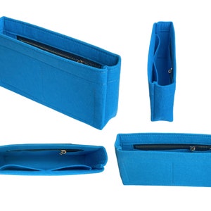Organizer for [Lady Bag] Felt Bag Insert (Slim with Zipper ) Liner Protector Tote Insert Lining Protection