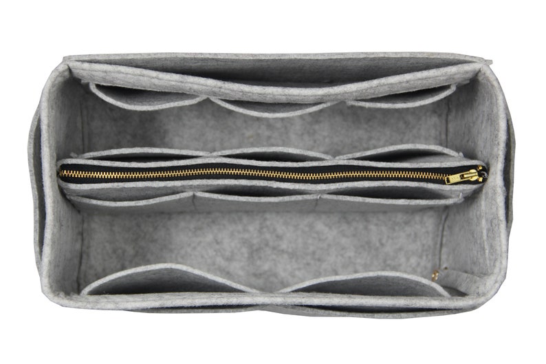 Le Pliage Organizer 3mm Felt, Detachable Pouch w/ Metal Zip, Tote Purse Insert, Cosmetic Makeup Diaper Handbag Bag image 1