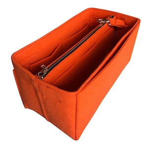 Organizer for HAC Bag Style B, w/ Detachable Zipper Bag Tote Felt Purse Insert Organiser Orange