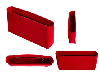 For [Classic Double Flap Handbag] Felt Insert Small Medium Jumbo Large Maxi (Slim with Zipper) Liner Protector Organiser
