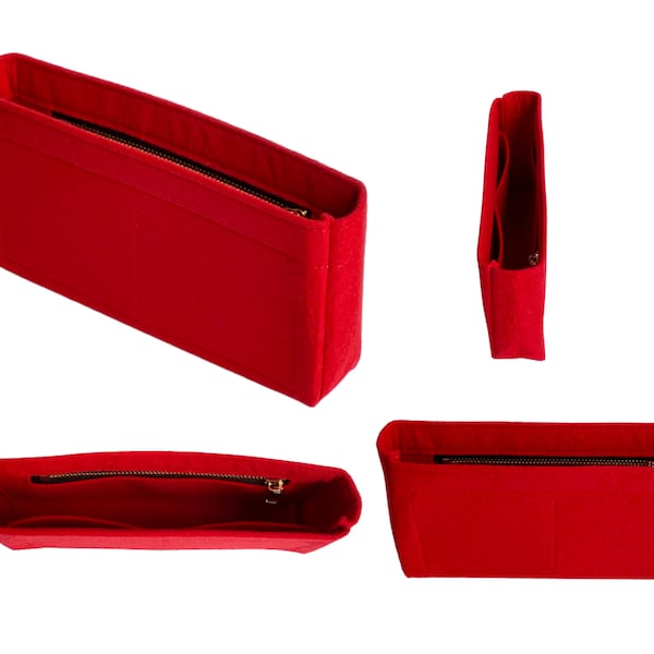 For [Classic Double Flap Handbag] Felt Insert Small Medium Jumbo Large Maxi (Slim with Zipper) Liner Protector Organiser