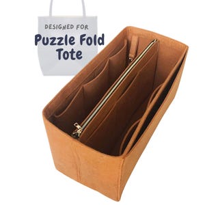 Pour [Sac fourre-tout à pliage puzzle, XL moyen mini], très grand petit, protecteur de doublure de sac à main (avec sac à fermeture éclair amovible)