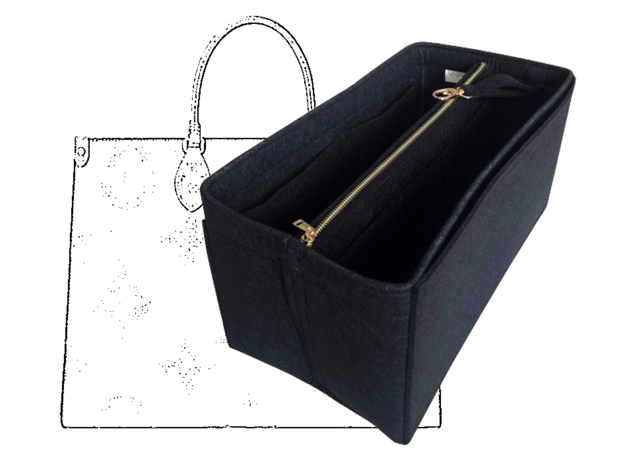 Black Louis Vuitton ONtheGO MM Handbag with bag scarf : r