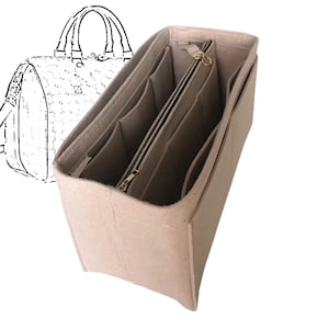 For [Speedy 20 25 30 35 40] Organizer (w/ Detachable Zipper Bag) Tote Felt Purse Insert Organiser