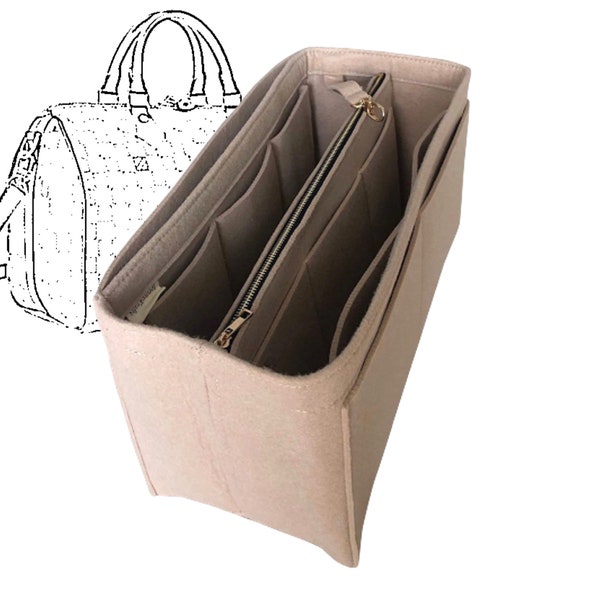 For [Speedy 20 25 30 35 40] Organizer (w/ Detachable Zipper Bag) Tote Felt Purse Insert Organiser
