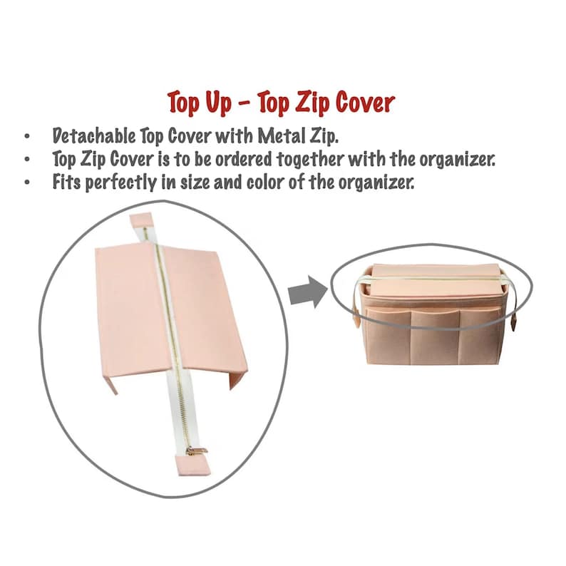 JennyKrafts Bag Organizer Top Zip Cover