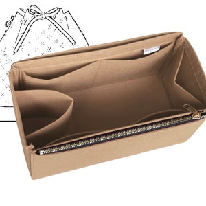 For [NOE Bag, NOE Petit, Noe BB] Felt Organizer Bucket Bag Insert (Single Zipper with Water Bottle Holder)